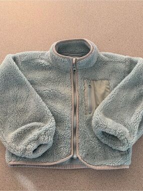 The Children's Place Light Gray Sherpa Puffer Jacket